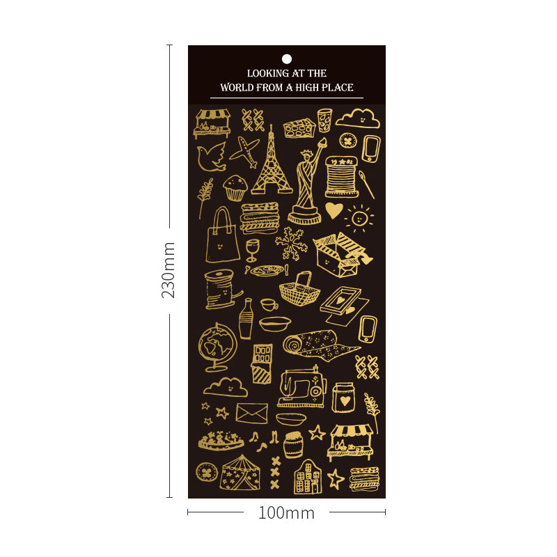 Waterproof Golden Stamp Stickers,Stickers
