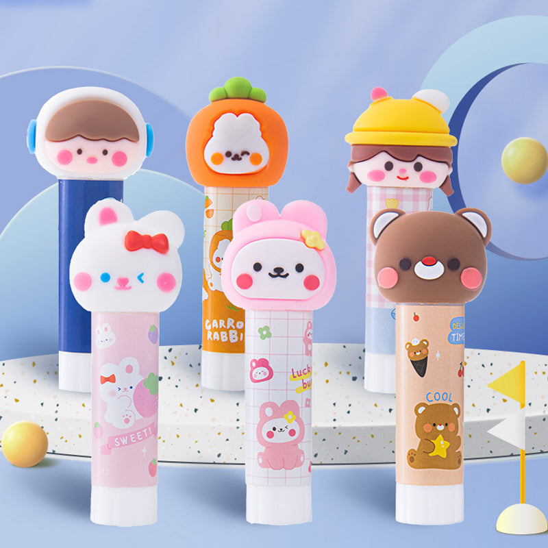 Cartoon design glue stick collection for stationery lovers