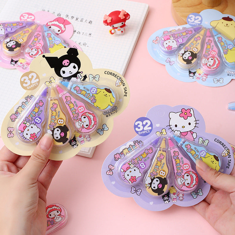 Cartoon correction tape pack with multiple colorful designs