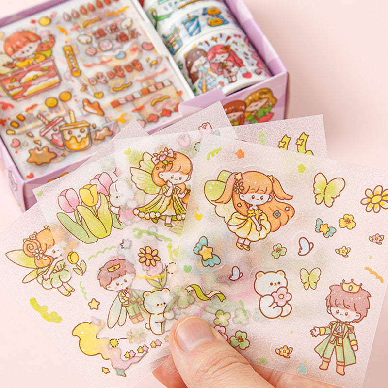 Cartoon washi tapes and sticker sheets 