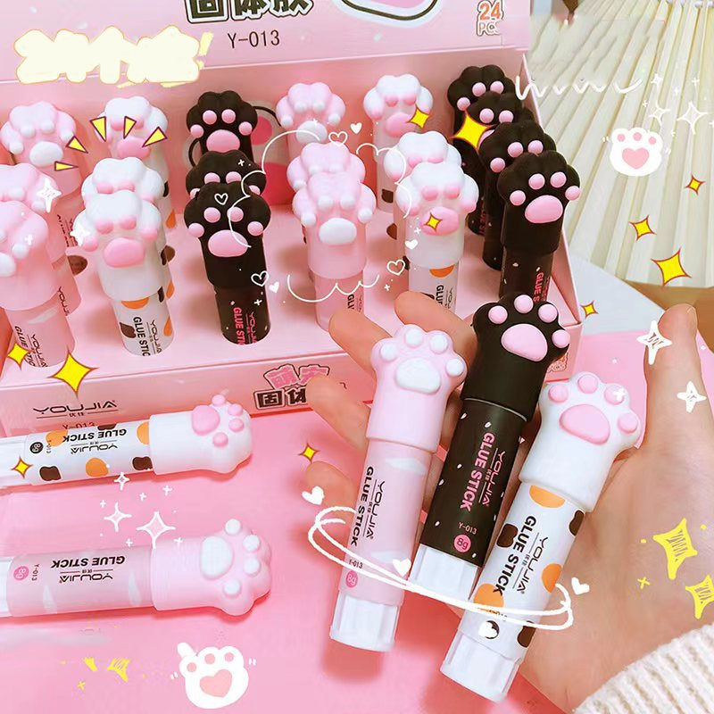 Cat paw glue stick collection for kawaii stationery