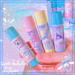 Colorful macaron glue stick handheld view