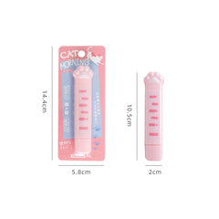 Pink correction tape dispenser with dimensions of 10.5 cm by 2 cm