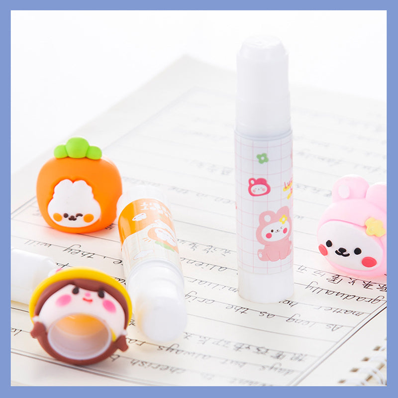 Cute animal head solid glue stick for school supplies