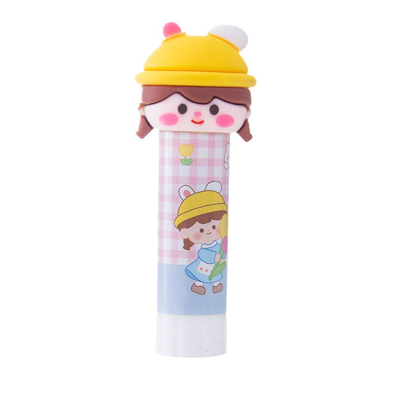 Cute cartoon head solid glue stick for school crafts
