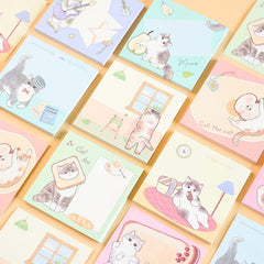 Cute cat message notebooks in pastel designs