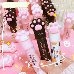 Cute cat paw glue stick in pink black and white colors