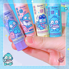 Cute character glue stick close up view