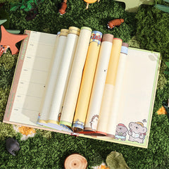 Cute Island Animal City B6 diary with weekly planner, lined pages, and colorful note layouts