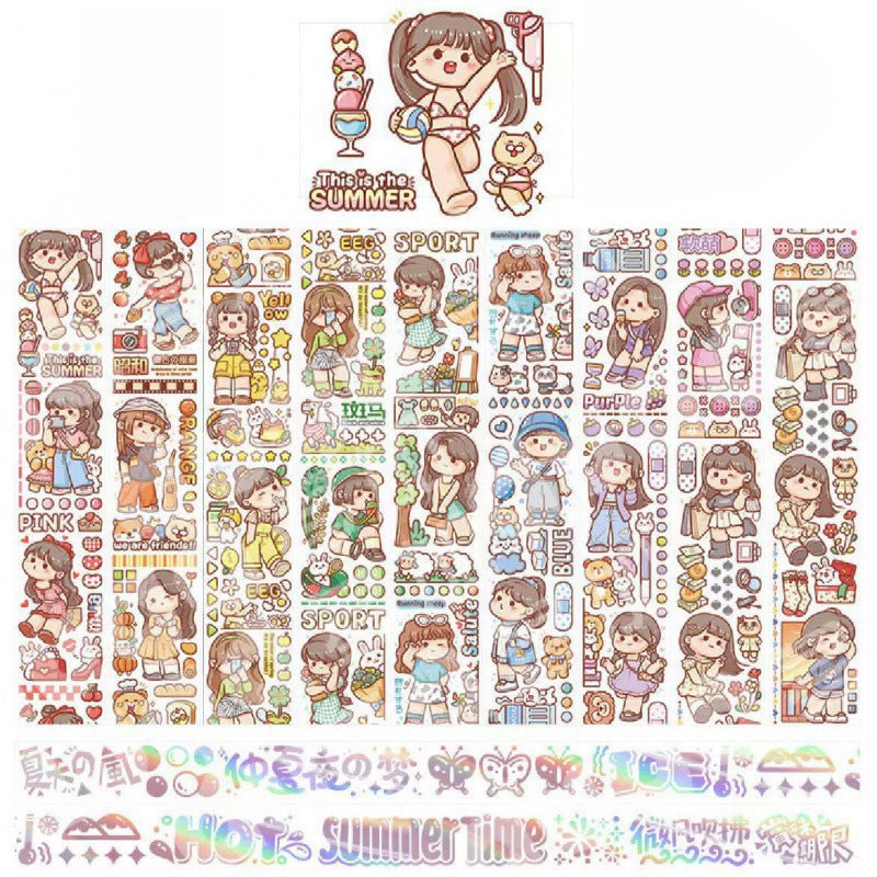 Collection of cute planner sticker roll designs with seasonal, travel, daily life, and decorative journal themes