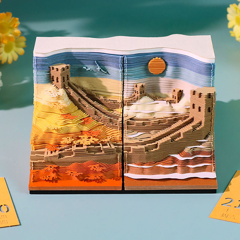 Great Wall paper calendar showing detailed four-season scenery