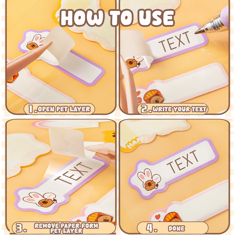 Waterproof Capybara Note Stickers, Stickers