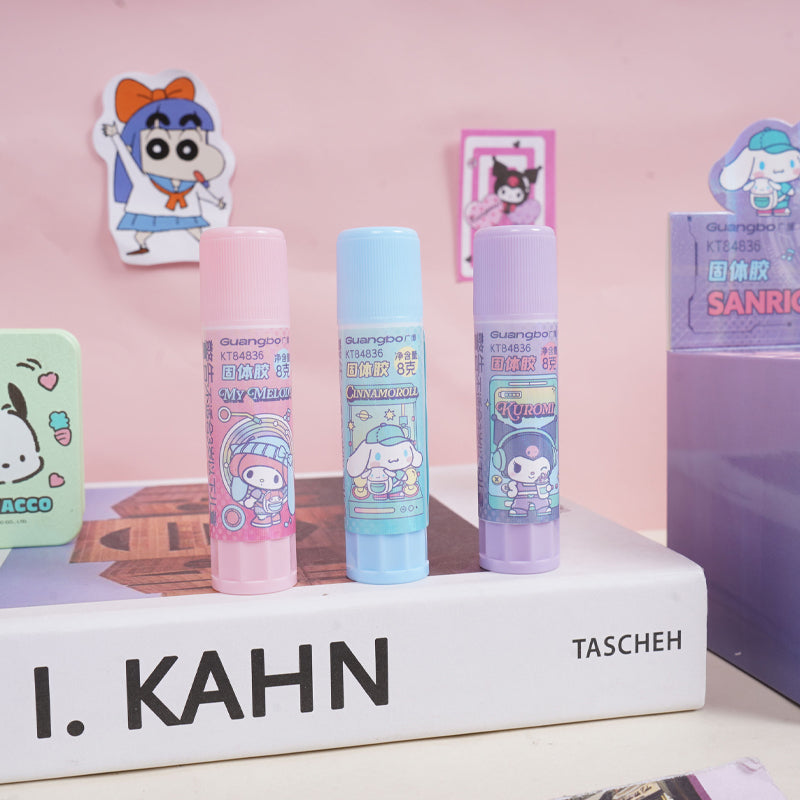 Mini cartoon glue stick collection in pastel colors