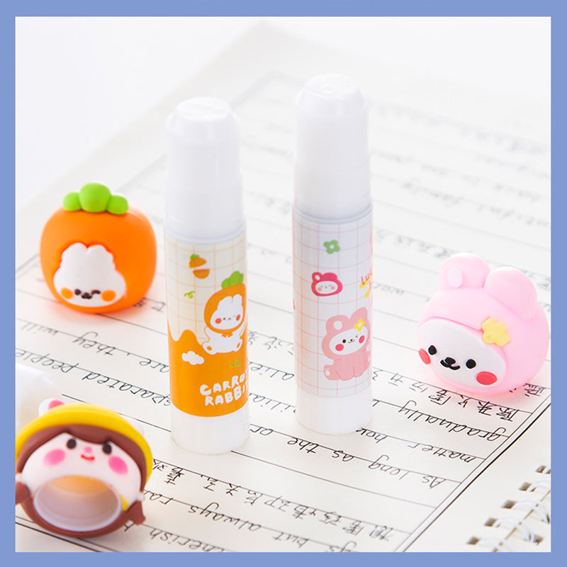 Pastel cartoon glue stick set for kids stationery