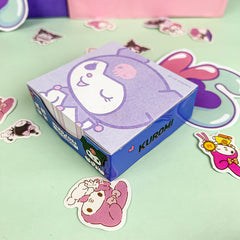 Pastel purple cartoon memo cube with cute decorative artwork
