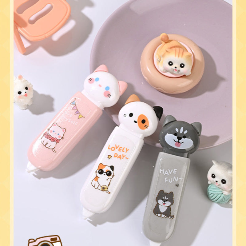 Pom-Pot cat correction tape dispensers in different pastel designs