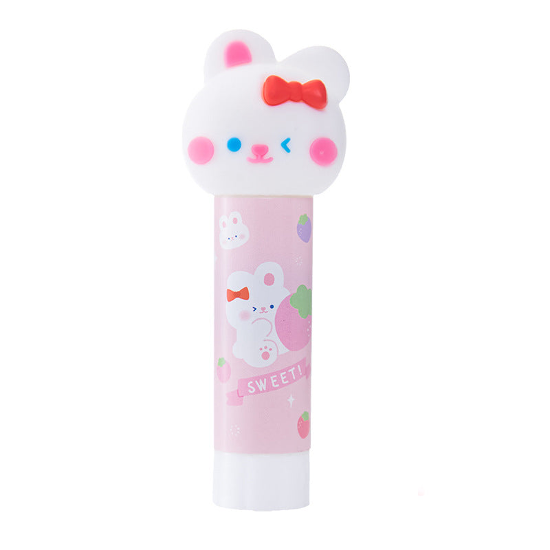 Rabbit design solid glue stick with cute cap
